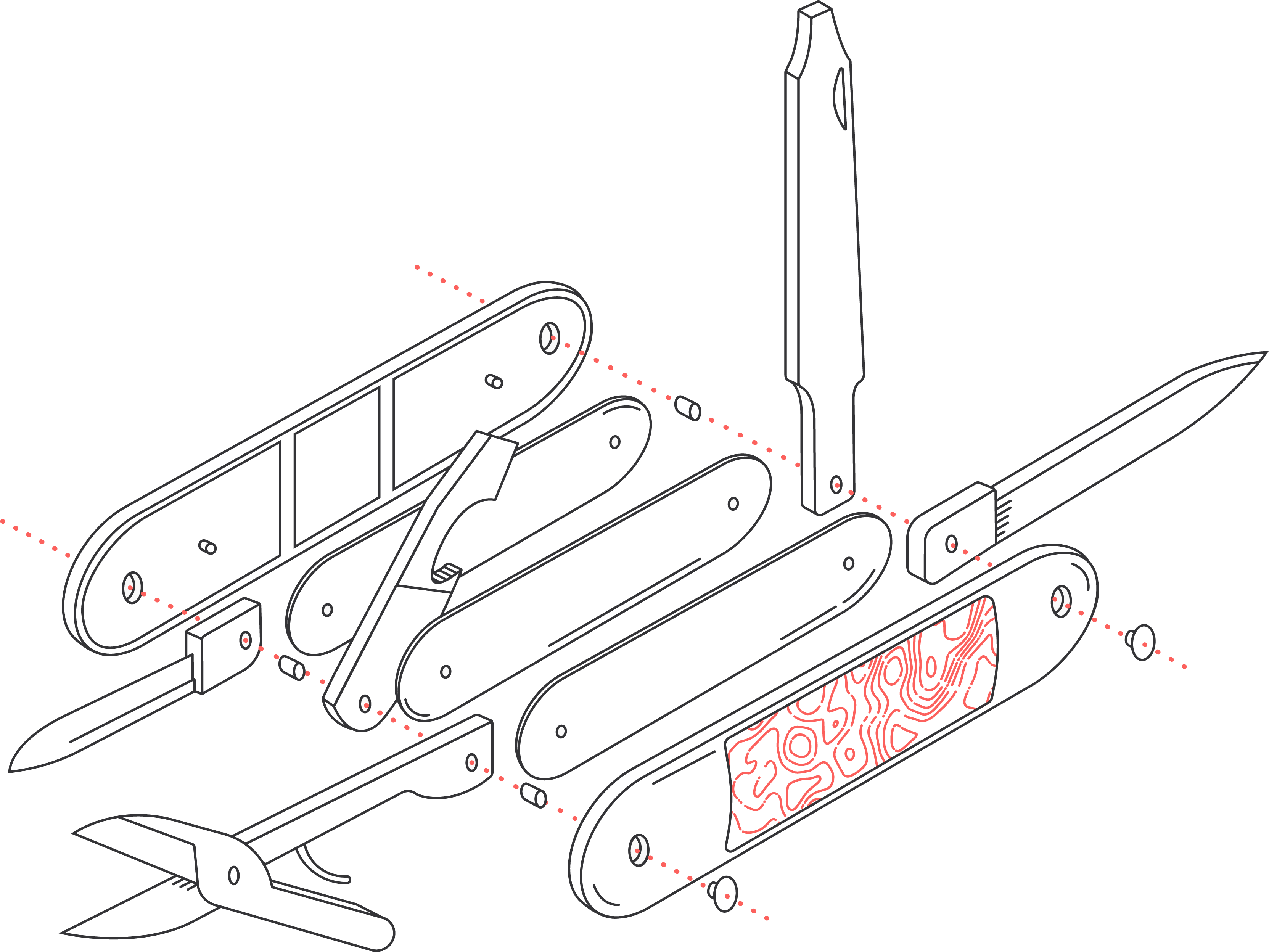 Design system pocket knife illustration